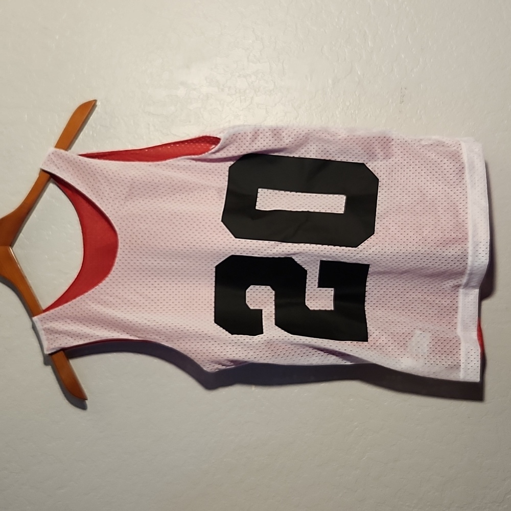 A4 Reversible Basketball Practice Jersey Red White Youth Large Number 20